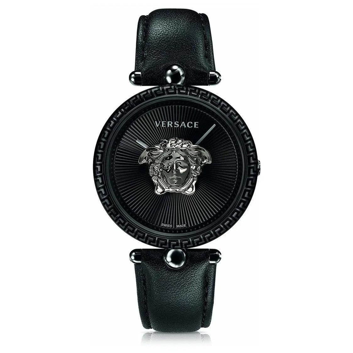 Versace Greca Logo 38Mm Women's Analog Watch With Blue Leather Strap