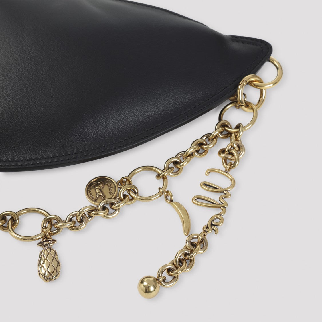 Chloé Crescent-Shaped Black Lamb Leather  Shoulder Bag