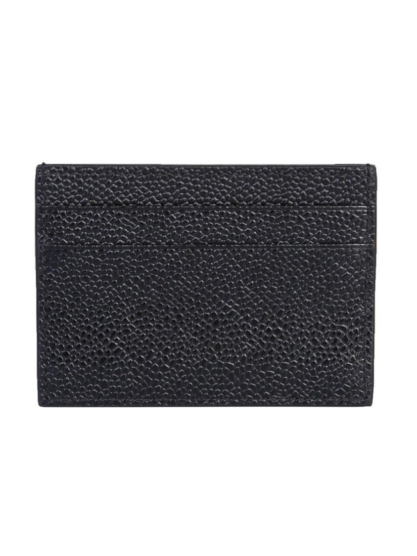 Thom Browne Textured Calfskin Leather Cardholder With Logo Detail