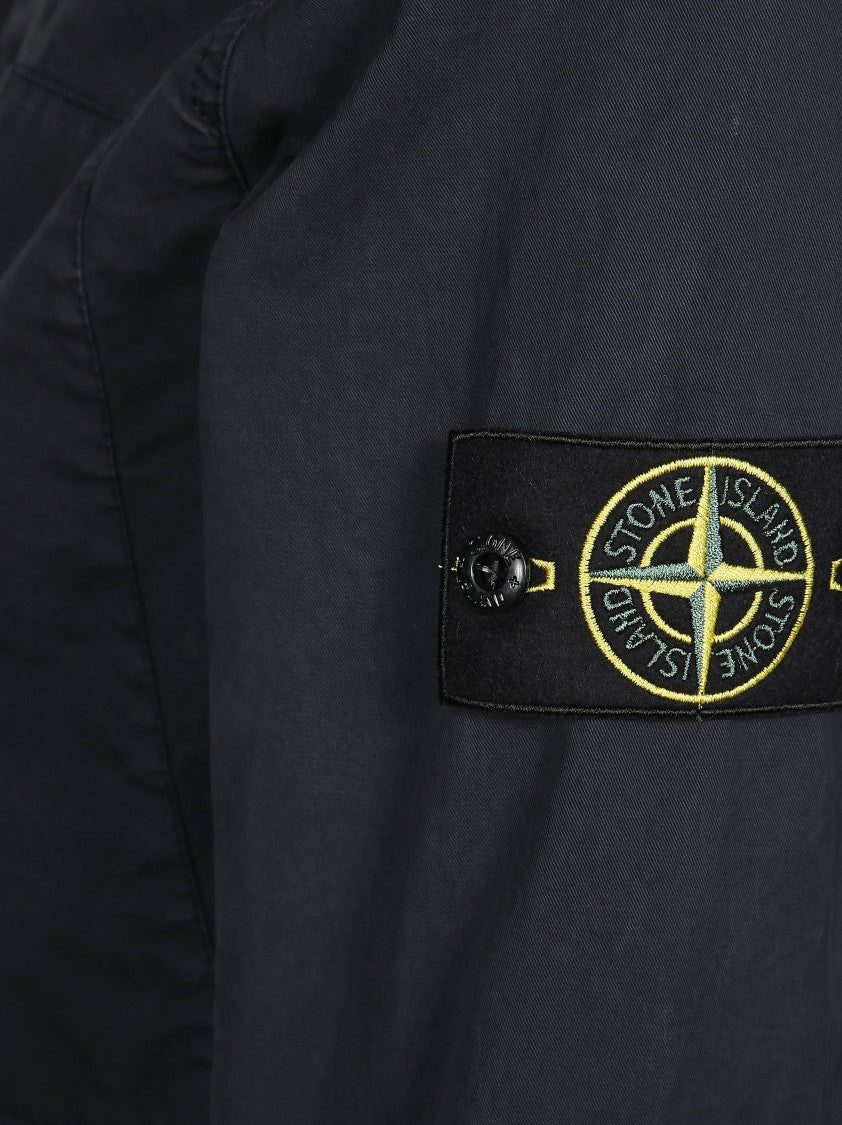 Stone Island Black Button-Down Shirt With Classic Collar