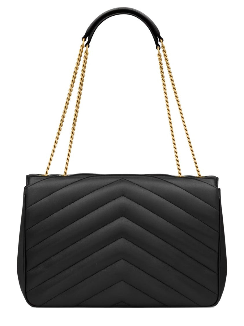 Saint Laurent Chevron Quilted Large Lamb Leather Shoulder Bag