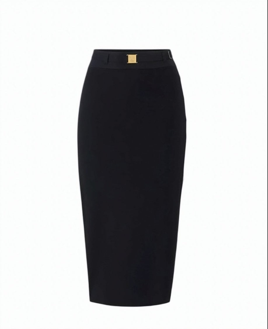 Elisabetta Franchi Knitted Viscose Band Midi Skirt