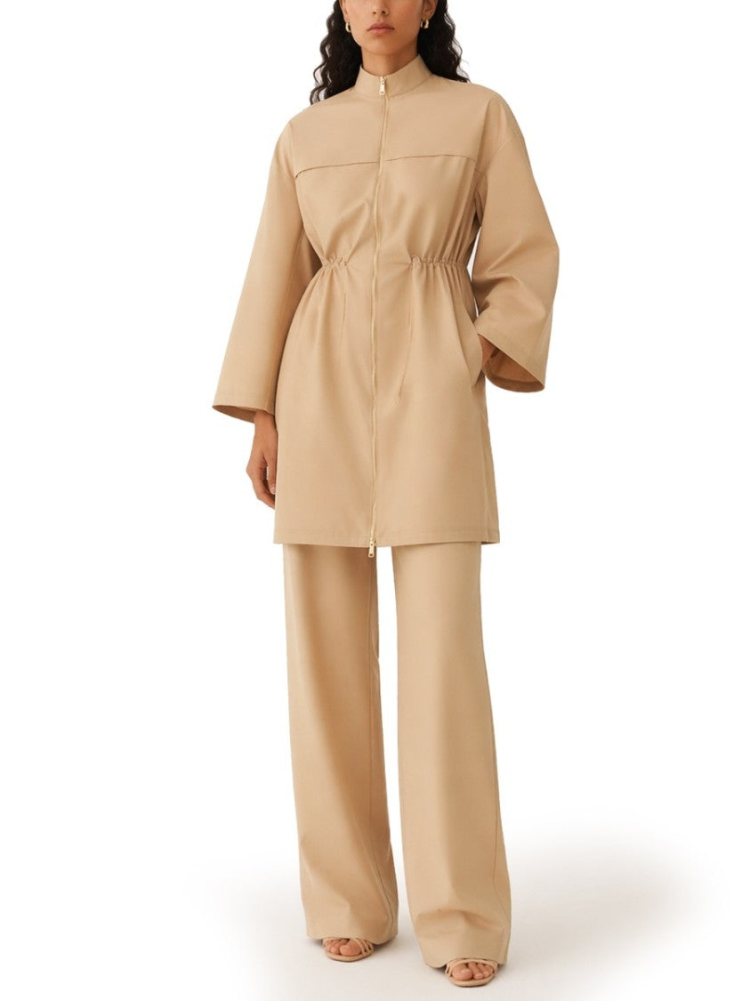 Fabiana Filippi Short High Collar Polyester Trench Coat