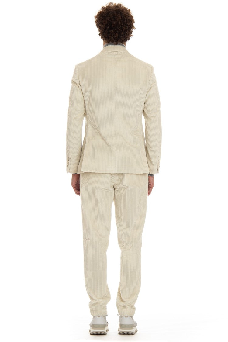 Eleventy Double-Breasted Velvet Jacket Costa Roccia