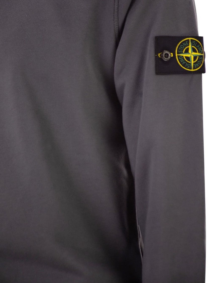 Stone Island Garment-Dyed Sweatshirt With Ribbed Crewneck