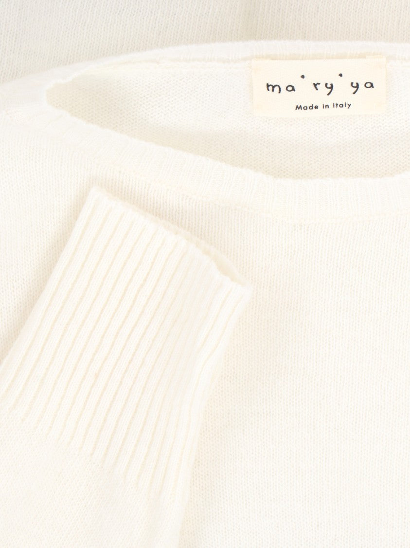 Ma'ry'ya Soft Knit Sweater In Virgin Wool And Cashmere Blend