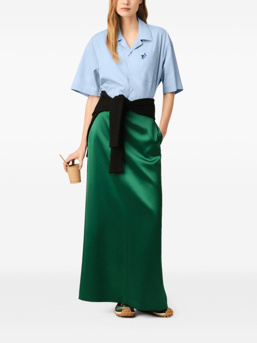 Ami Paris Relaxed Fit Camp Collar Shirt With Embroidered Detail