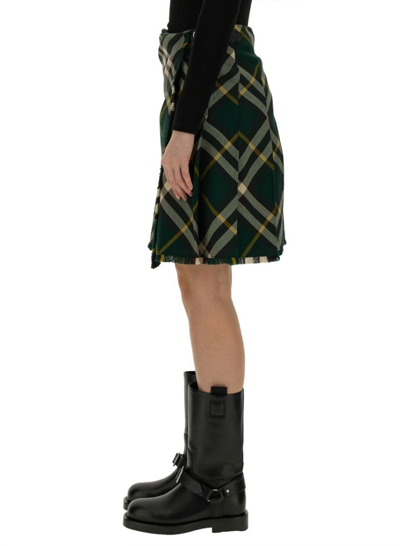 Burberry Plaid Wool Mini Skirt