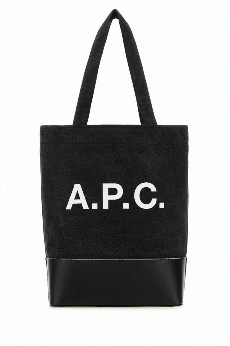 A.P.C. Structured Black Canvas Tote