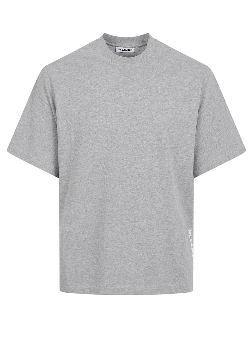Jil Sander Boxy Cropped T-Shirt With Vertical Logo Detail