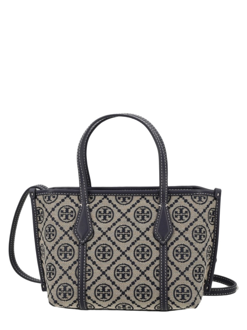 Tory Burch Mini Tote Bag With Woven Monogram And Structured Silhouette