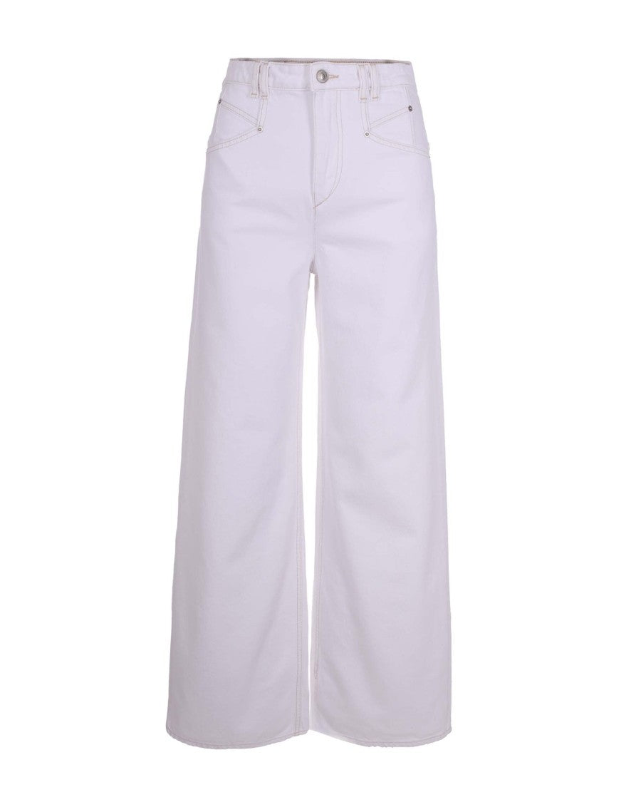 Isabel Marant High-Waisted Wide-Leg Cotton Denim Jeans