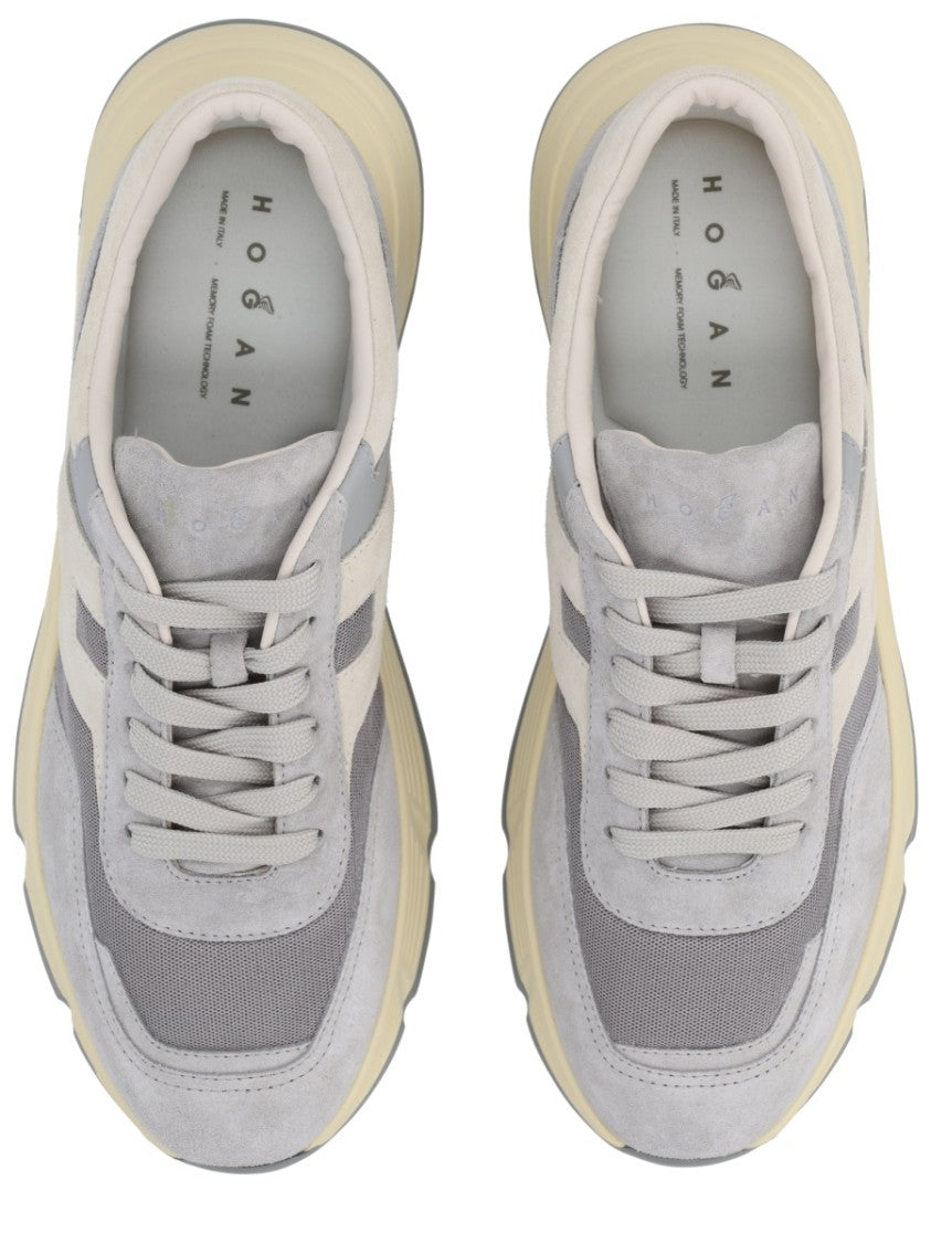 Hogan Hyperlight Calfskin Suede Panel Sneakers