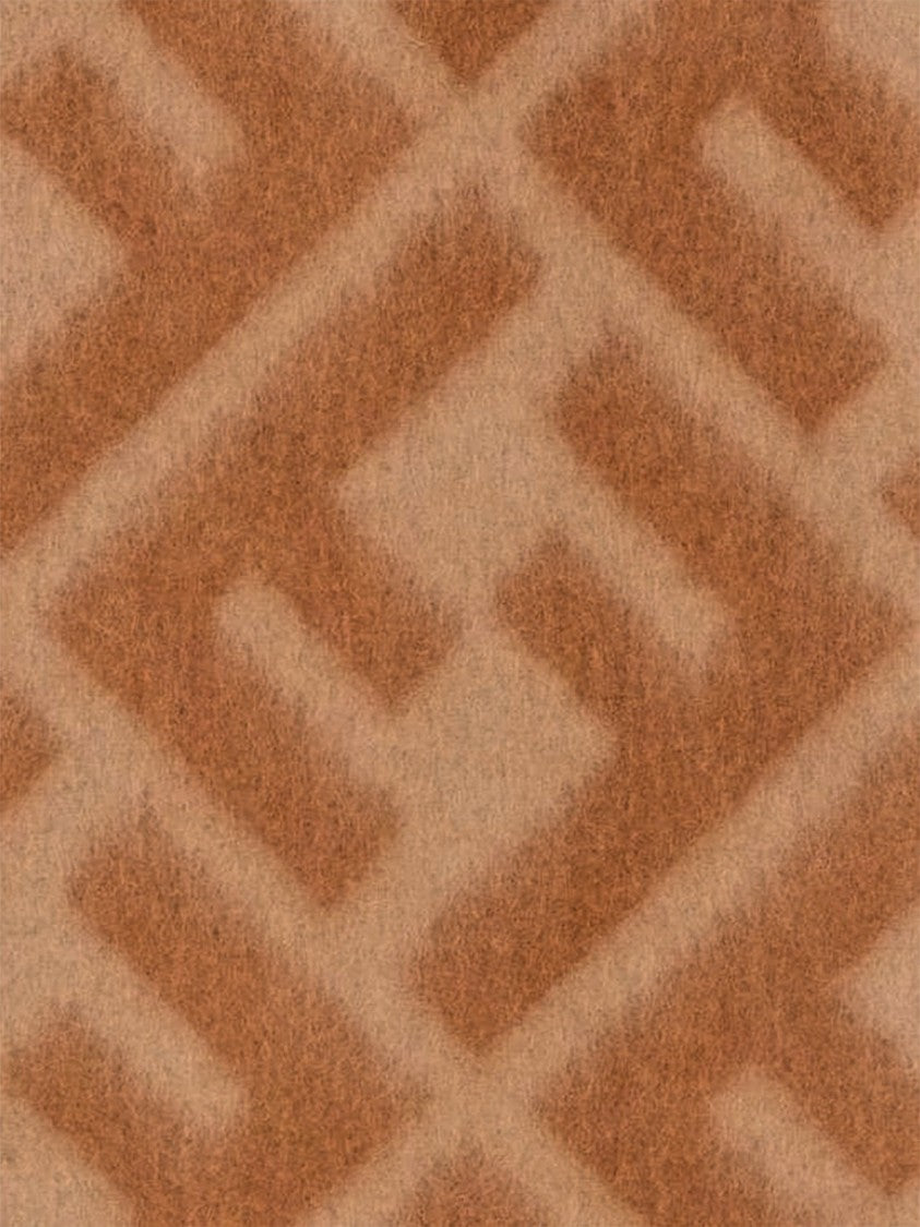Fendi Geometric Patterned Alpaca Blend Scarf With Fringed Ends