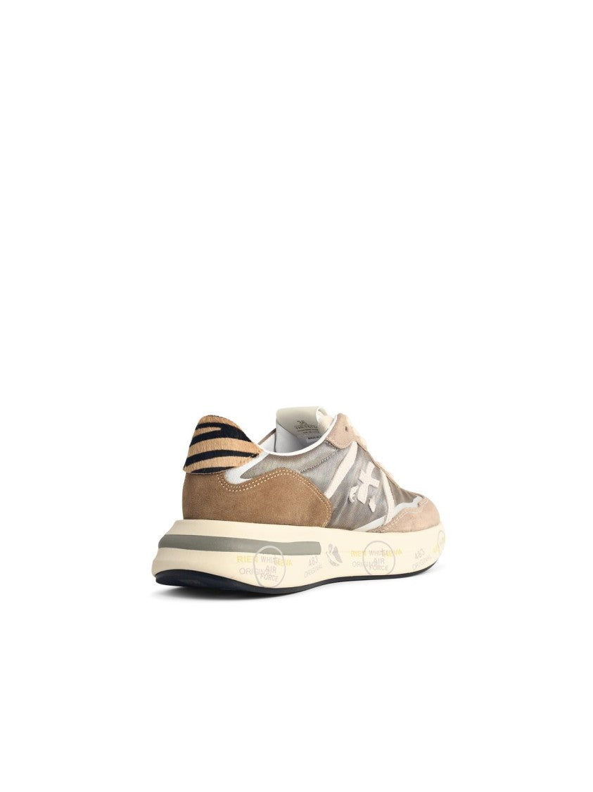 Premiata 'Cassie' Beige Leather Blend Sneakers