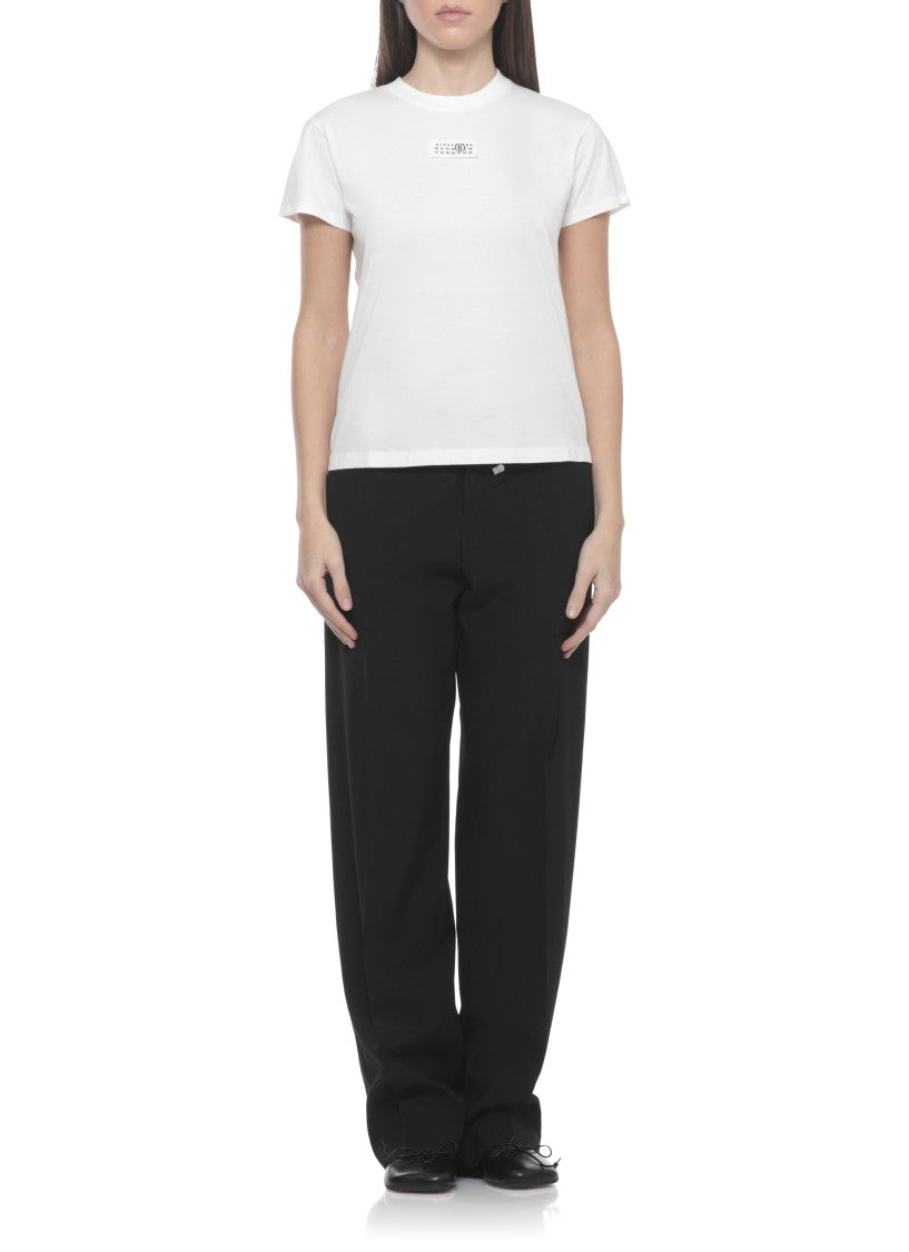 Mm6 By Maison Margiela White Logoed Cotton T-Shirt