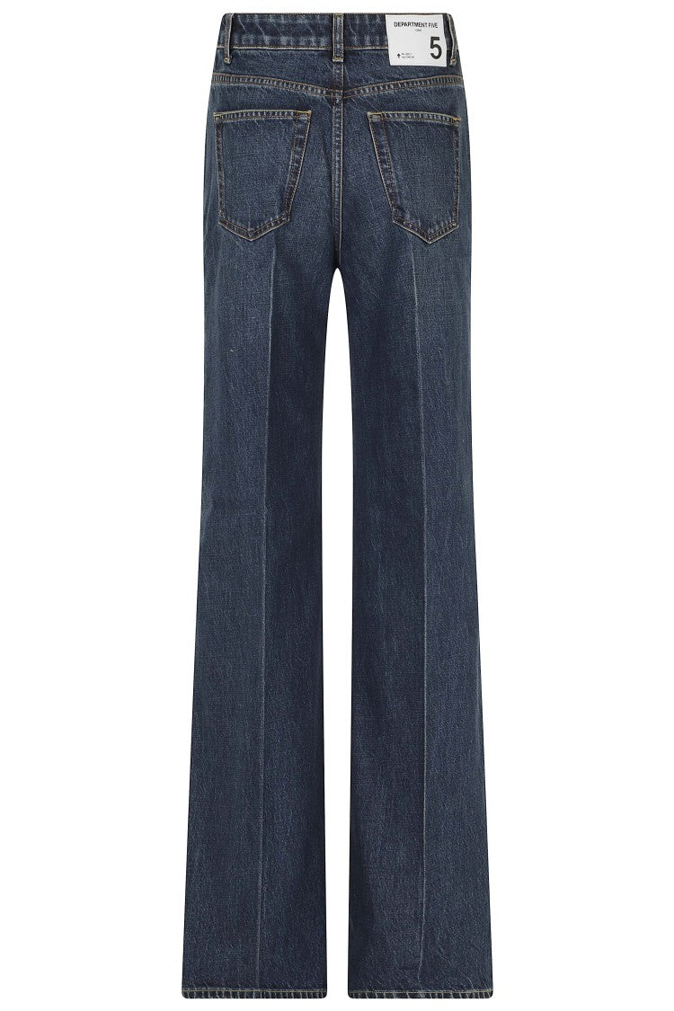 Department 5 Blue Pretender Regular Wide-Leg Cotton Denim Jeans
