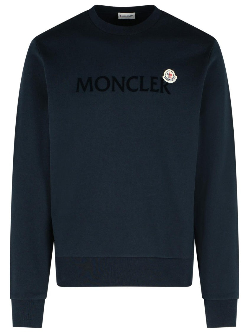 Moncler Blue Cotton Sweatshirt