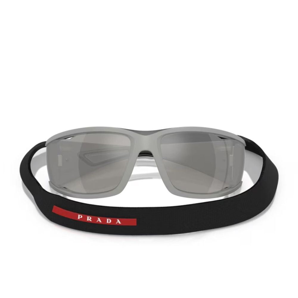 Prada Linea Rossa Ps A04s Wraparound Matte Grey Sunglasses