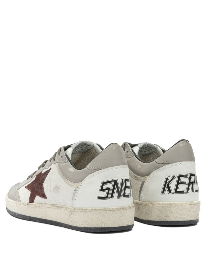Golden Goose Premium Leather Low-Top Sneakers With Distinctive Emblem