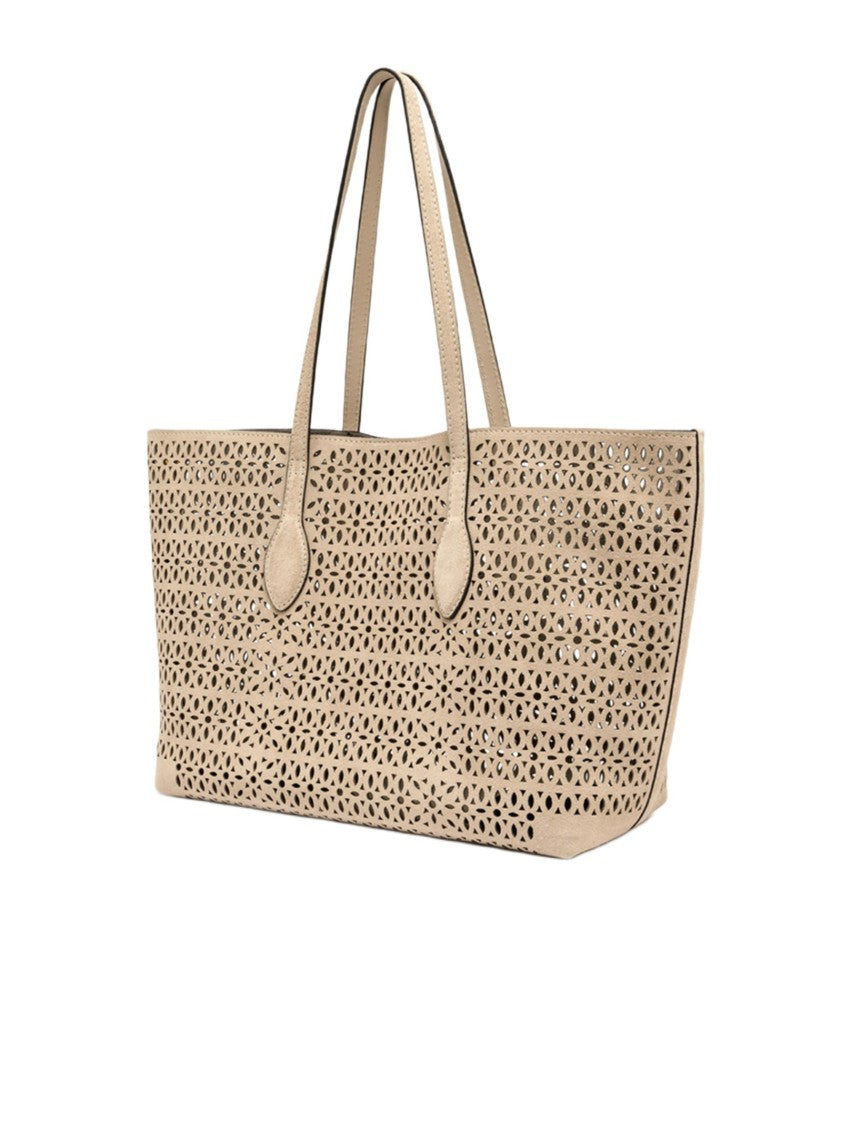 Gianni Chiarini Perforated Laser-Etched Suede Tote Bag By Gianni Chiarini