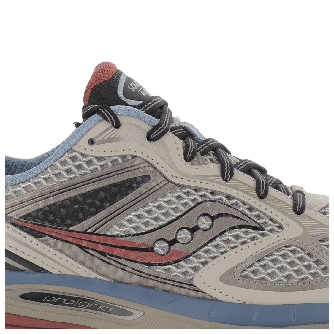 Saucony Multi-Panel Silver Sneakers With Breathable Mesh
