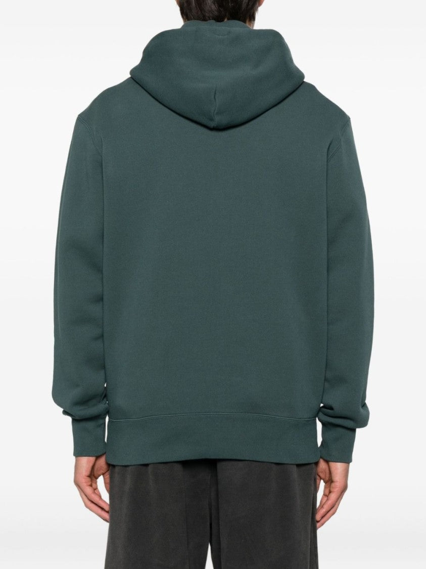 Autry Deep Green Relaxed-Fit Hoodie With Subtle Embroidery