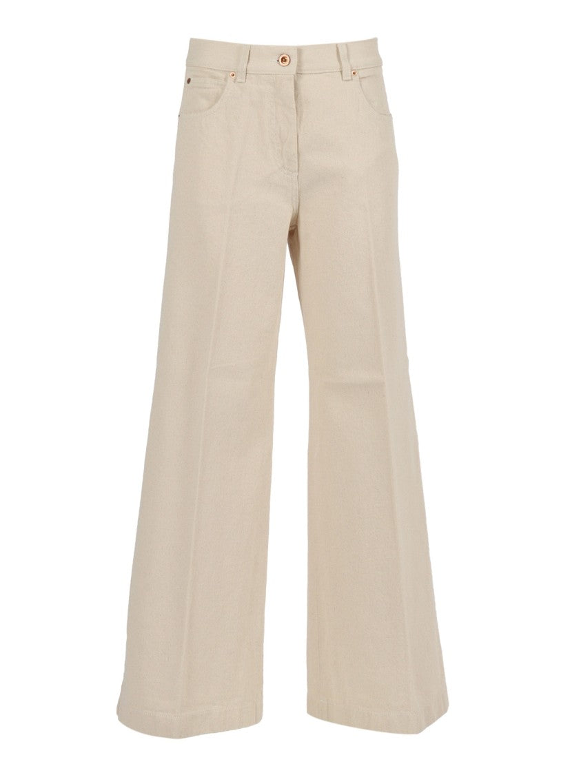 Aspesi Wide-Leg High-Waist Pants With Subtle Logo Detail