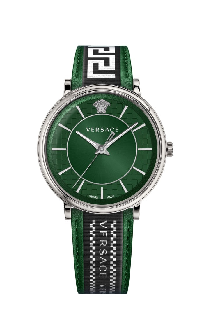 Versace Men's 42Mm V-Circle Watch With Green Dial