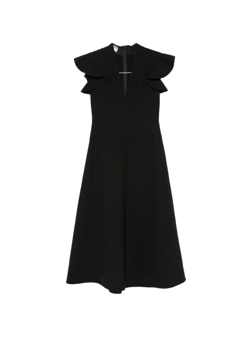 moschino black dress V-neck Dress, Women's, floor length formal dresses Size:12 E flare silhouette and bubble SKIMS SSENSE Exclusive Black