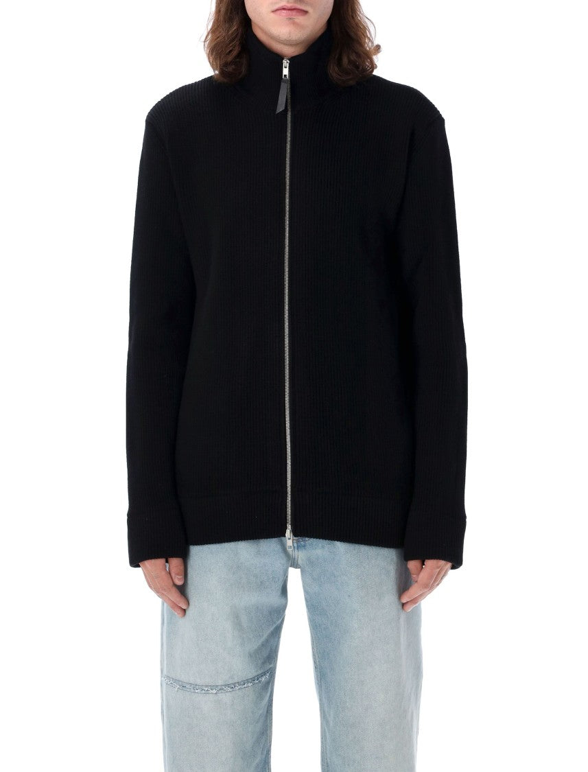 Maison Margiela Camionaire Ribbed Black Zip-Up Jacket