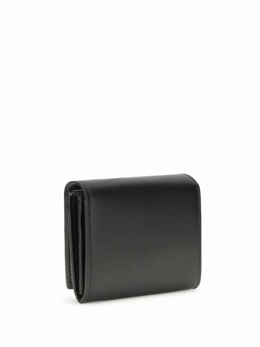 Maison Margiela Compact Calf Leather Wallet With Contrast Lambskin Lining