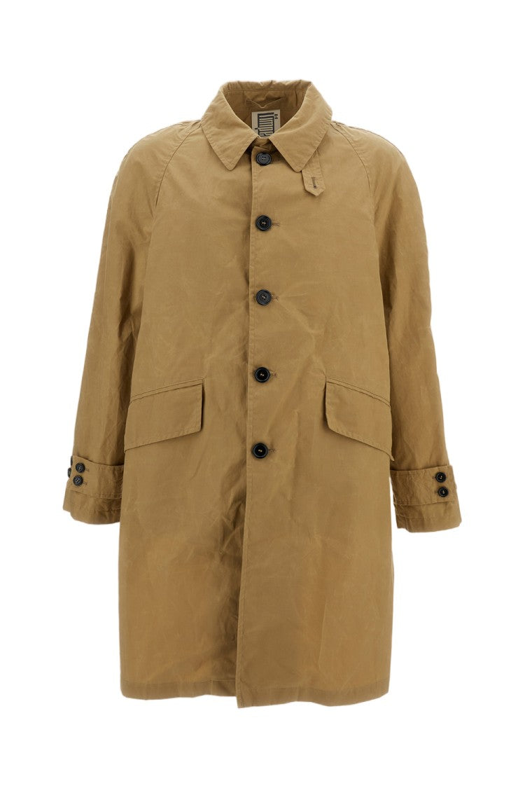 L'impermeabile Mid-Length Beige Coat With Classic Collar