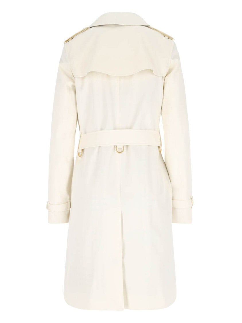 Burberry Double-Breasted Trench Coat – White