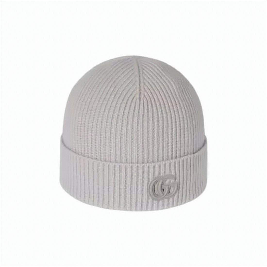 Gucci Ribbed Knit Cashmere Beanie With Logo Detail