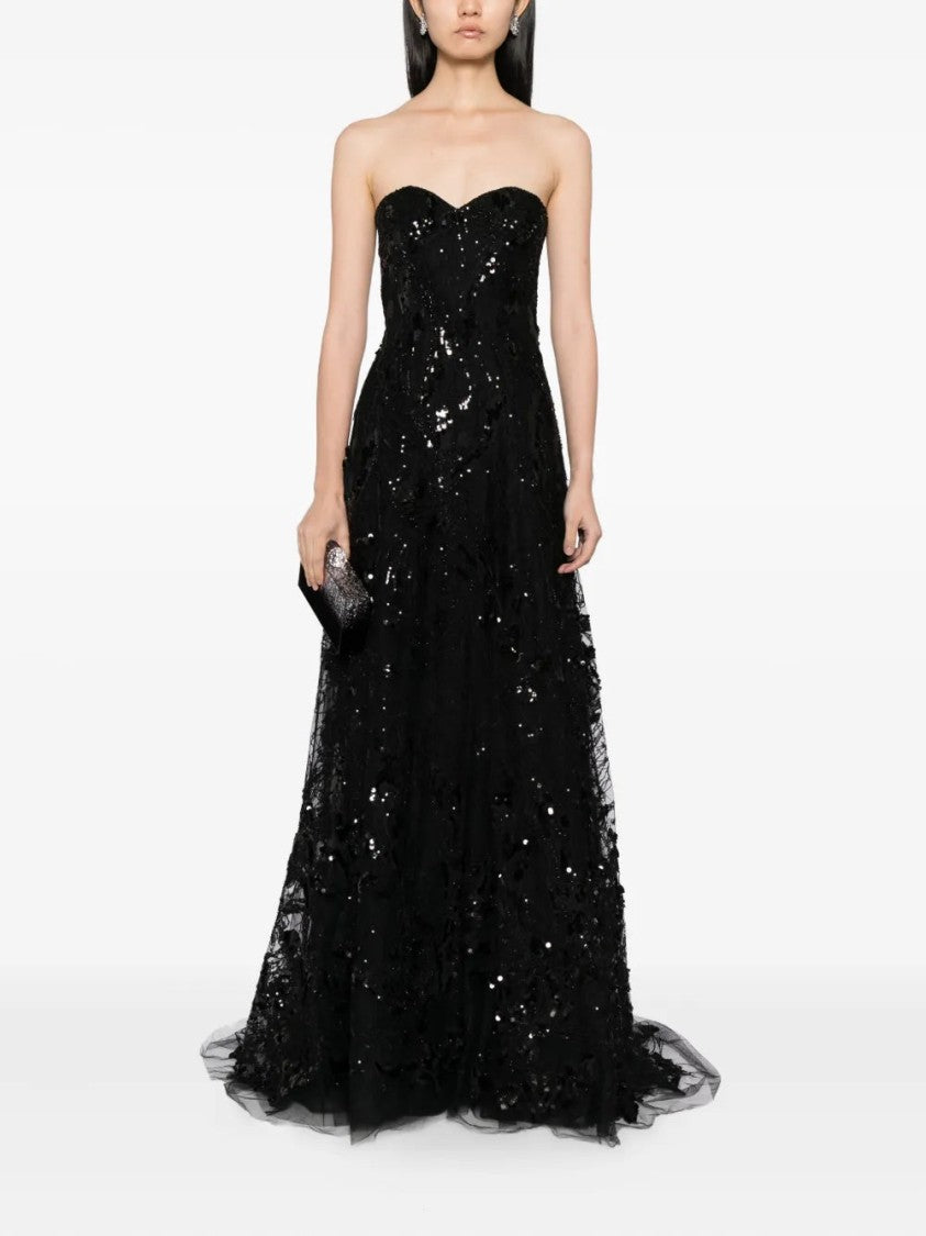 Saiid Kobeisy Embroidered Strapless Dress