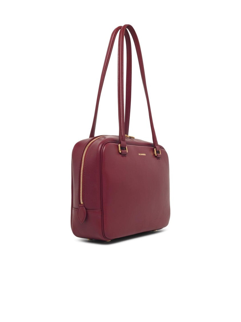 Jil Sander Medium 'Vision' Burgundy Leather Bag
