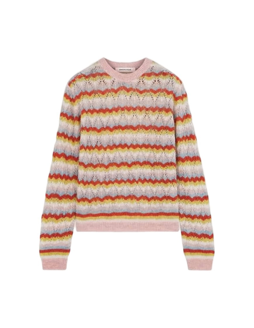 Maison Kitsuné Delicate Knit Sweater With Horizontal Wavy Stripes