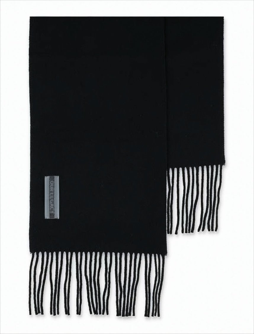 Our Legacy Rectangular Black Wool Scarf