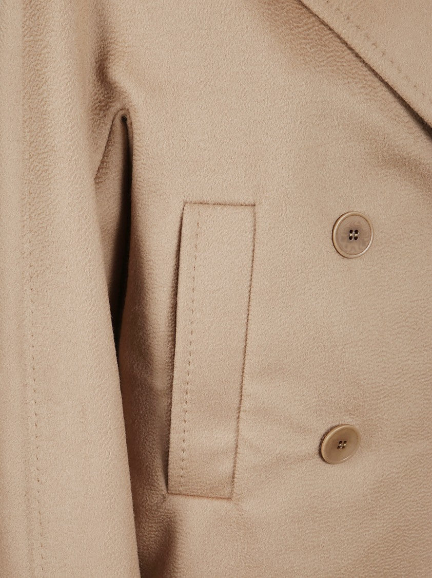 Max Mara Double-Breasted Virgin Wool Coat With Wide Lapel