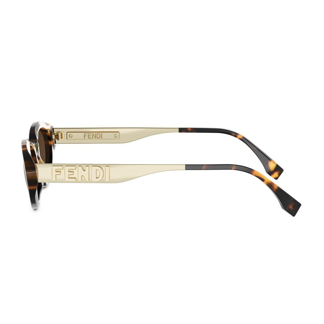 Fendi Havana Fendigraphy Acetate Oval Sunglasses