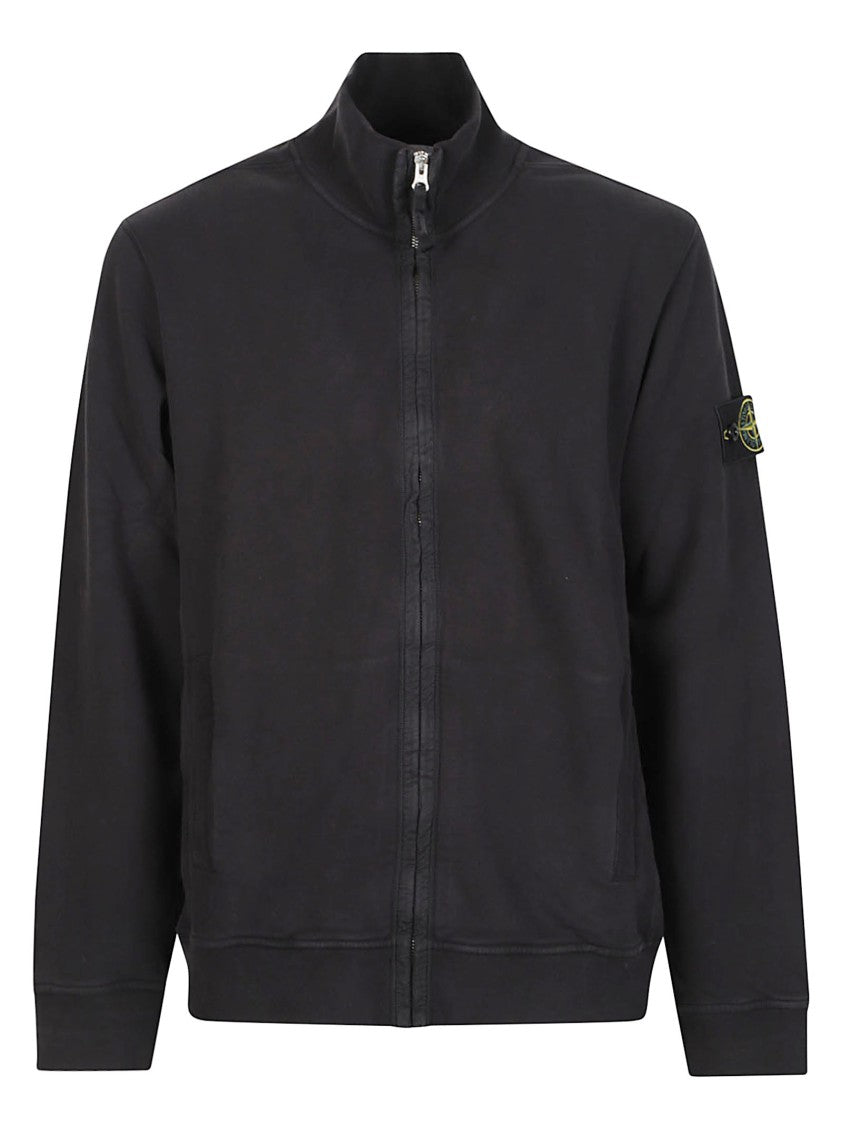 Stone Island Minimalistic Full-Zip Cotton Sweatshirt