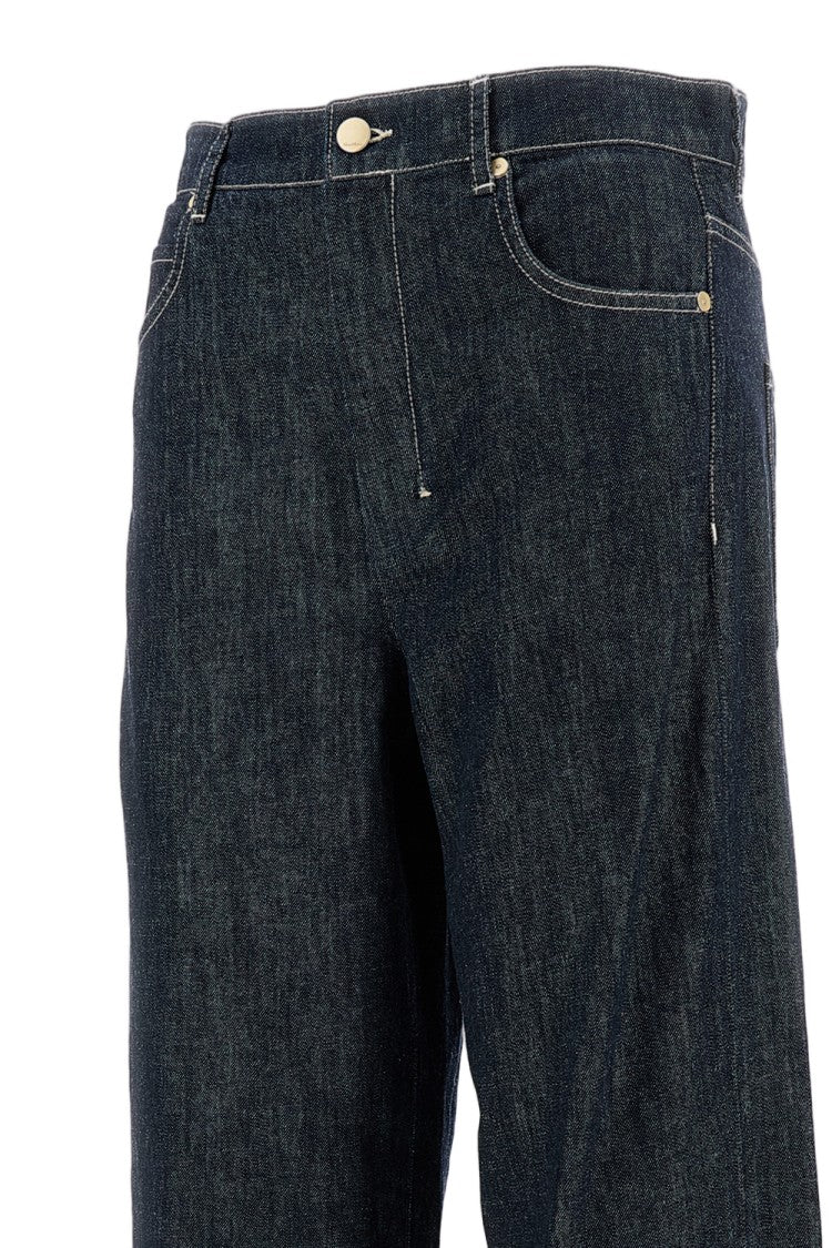 Max Mara Wide Leg Turn-Up Jeans