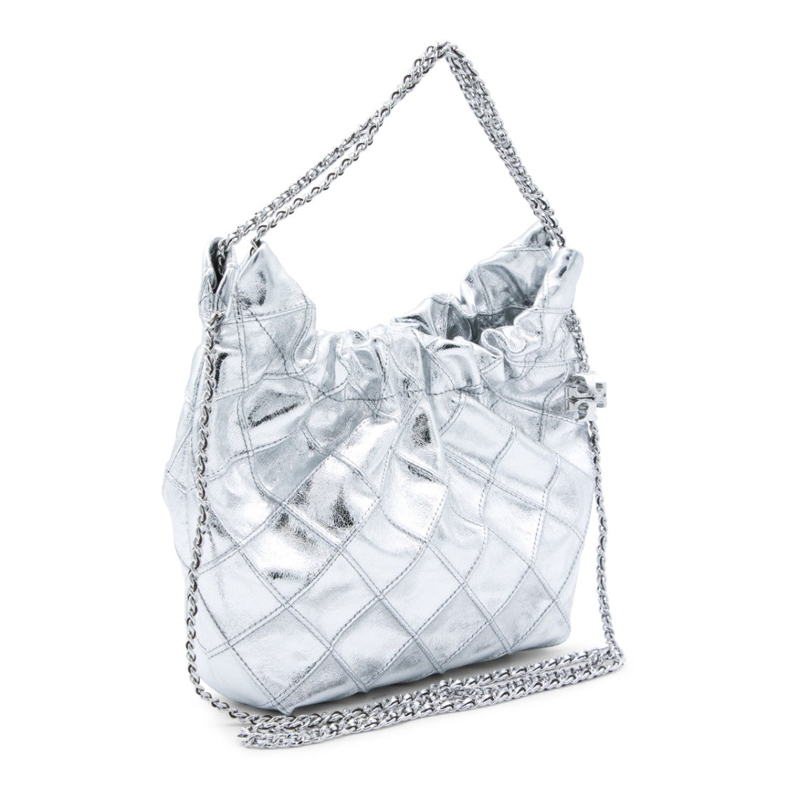 Tory Burch Silver Leather Crossbody Bag