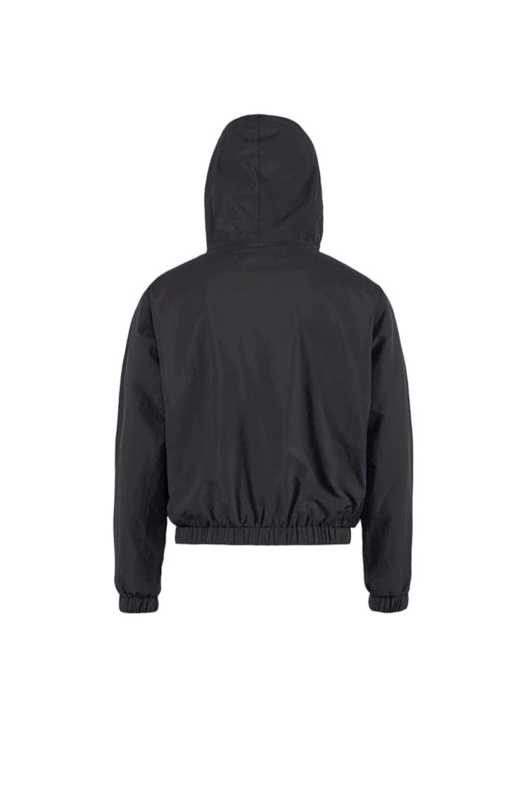 District Vision Black Cropped Hooded Flap Pocket Jacket