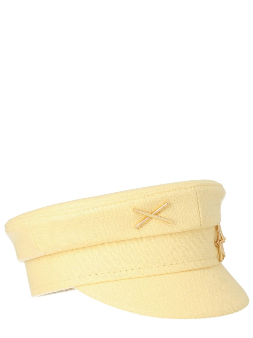 Ruslan Baginskiy Neutrals Flat Crown Linen Baker Boy Hat