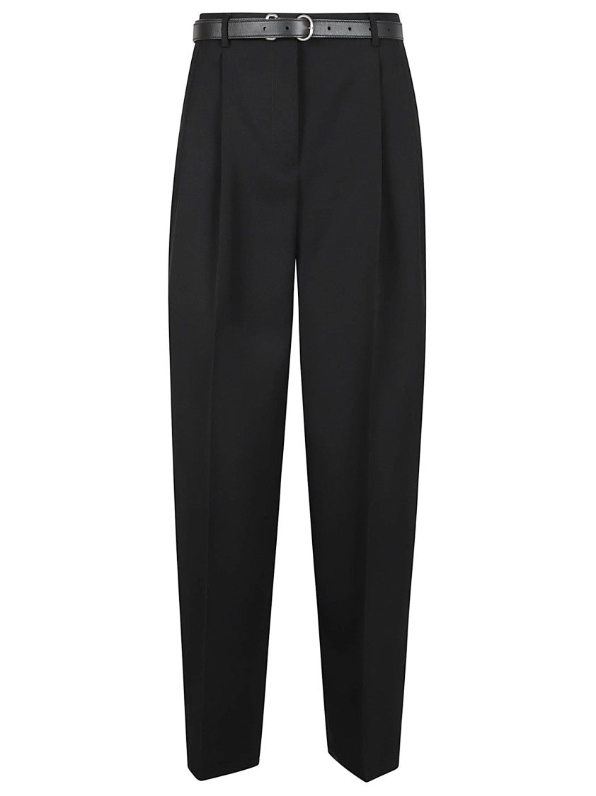 Jil Sander Pleat-Detail Straight Leg Trousers With Mid-Rise Waist
