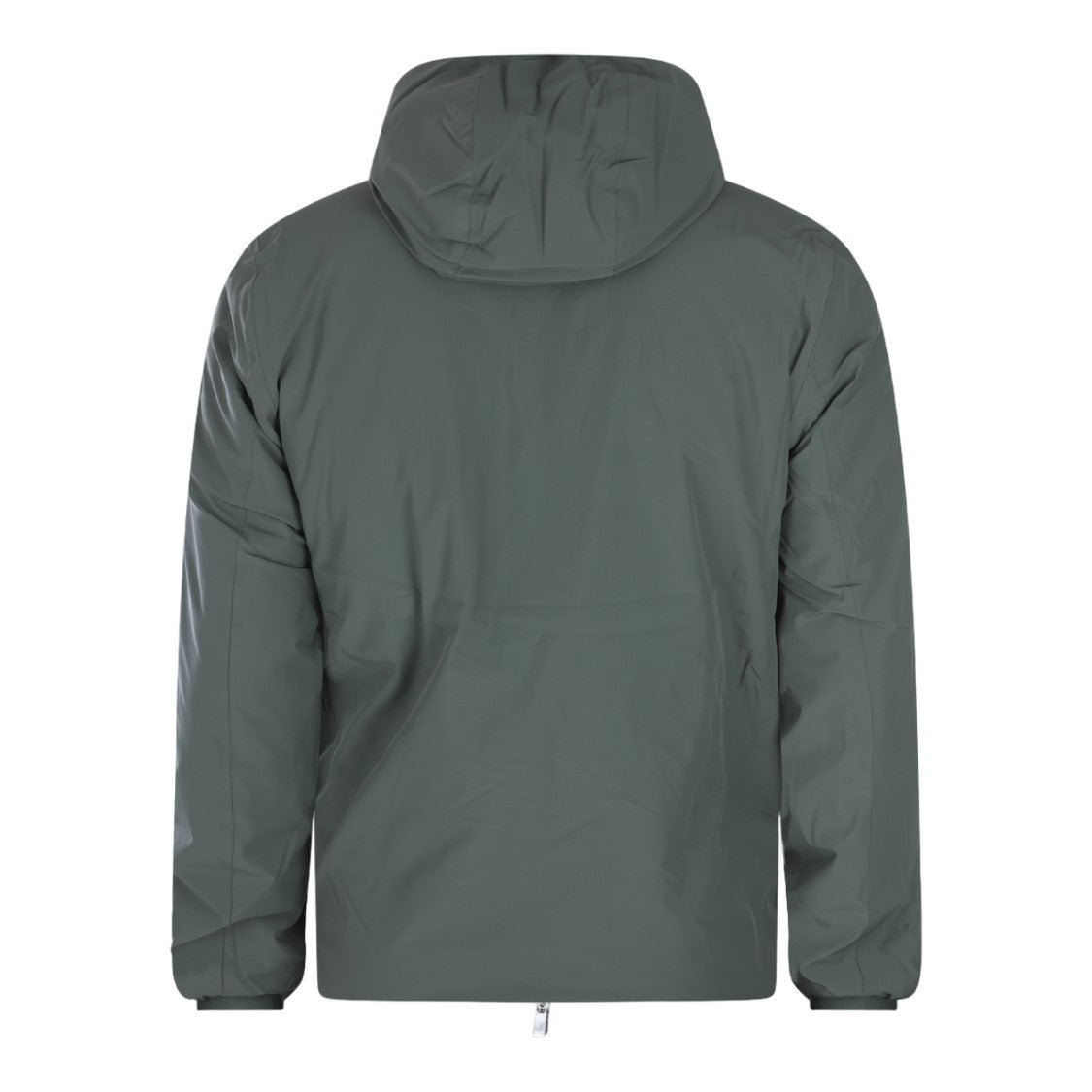 K-Way Green Hooded Jacket With Multicolor Stripe Detail