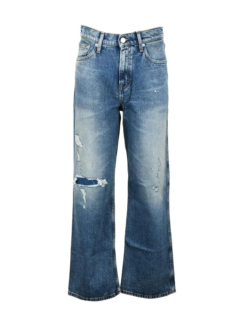 Tommy Jeans Blue Distressed Mid-Rise Jeans