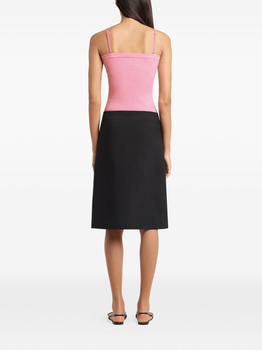 Courrèges Fitted Ribbed Knit Top With Adjustable Straps